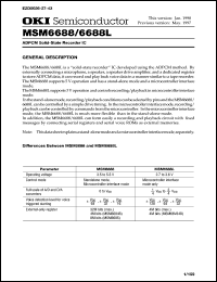 MSM6688GS-2K datasheet: ADPCM solid-state recorder IC MSM6688GS-2K