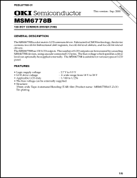 MSM6778BV-Z-01 datasheet: 120-dot common driver (TAB) MSM6778BV-Z-01