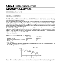 MSM6789LGS-BK datasheet: SBC solid-state recorder IC MSM6789LGS-BK