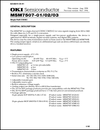 MSM7507-01GS-K datasheet: Single rail CODEC MSM7507-01GS-K