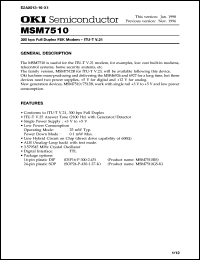 MSM7510RS datasheet: 300bps full duplex FSK modem - ITU-T V.21 MSM7510RS