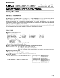 MSM7534HGS-K datasheet: 2ch single CODEC MSM7534HGS-K