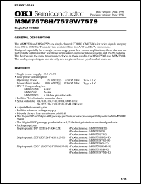 MSM7579GS-K datasheet: Signal rail CODEC MSM7579GS-K