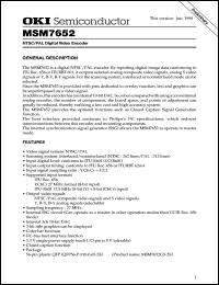 MSM7652GS-2K datasheet: NTSC/PAL digital video encoder MSM7652GS-2K