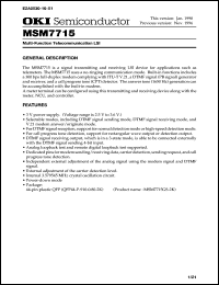 MSM7715GS-2K datasheet: Multi-function telecommunication LSI MSM7715GS-2K