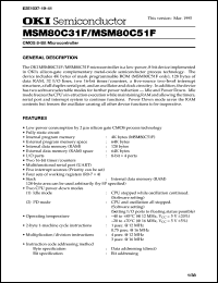 MSM80C51F-xxxRS datasheet: CMOS 8-bit microcontroller MSM80C51F-xxxRS