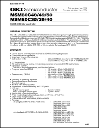 MSM80C49-xxxRS datasheet: CMOS 8-bit microcontroller MSM80C49-xxxRS