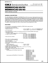 MSM80C50-xxxRS datasheet: CMOS 8-bit microcontroller MSM80C50-xxxRS