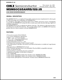 MSM80C85AHGS-2K datasheet: 8-bit CMOS microprocessor MSM80C85AHGS-2K