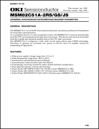 MSM82C51A-2JS datasheet: Universal syncnronous asyncnronous receiver tranmitter MSM82C51A-2JS