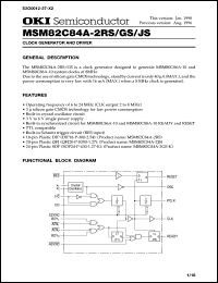 MSM82C84A-2JS datasheet: Clock generator and driver MSM82C84A-2JS