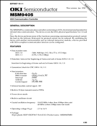 MSM9405MB datasheet: IrDA communication controller MSM9405MB