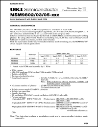 MSM9803-xxxRS datasheet: Voice synthesis IC with built-in Mask ROM MSM9803-xxxRS