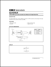 OL3492N datasheet: 1310nm MQW laser diode uncooled coax module with single mode fiber OL3492N