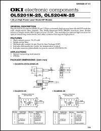 OL5201N-25 datasheet: High-power laser diode DIP module OL5201N-25