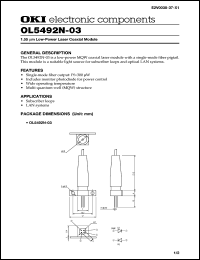 OL5492-03 datasheet: Low-power laser coaxial module OL5492-03