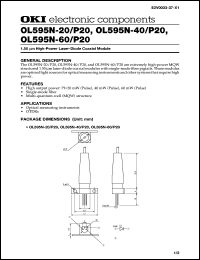 OL595N-40/P20 datasheet: High-power laser-diode coaxial module OL595N-40/P20