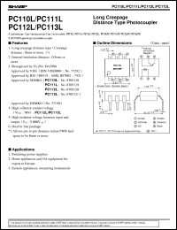 PC111L datasheet: Long creepage distance type photocoupler PC111L