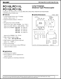 PC112L datasheet: Long creepage distance type photocoupler PC112L