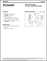 PC354NT datasheet: Mini-flat package AC input type photocoupler PC354NT