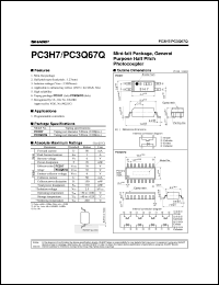 PC3H7 datasheet: Mini-flat package,general purpose half pitch photocoupler PC3H7