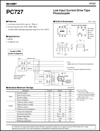 PC727 datasheet: Low input current drive type photocoupler PC727