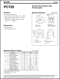 PC729 datasheet: Bi-directional output type photocoupler PC729