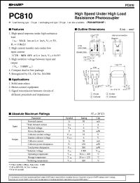 PC810B datasheet: High sensitivity,AC input type photocoupler PC810B