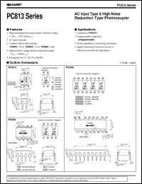 PC813A datasheet: AC input type & high noise reduction type photocoupler PC813A