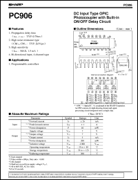 PC906 datasheet: DC input type OPIC photocoupler with built-in ON/OF delay circuit PC906