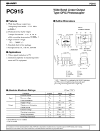 PC915 datasheet: Wide band linear output type OPIC photocoupler PC915