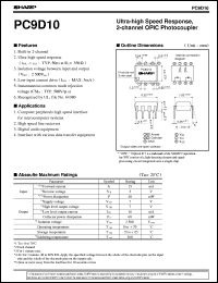 PC9D10 datasheet: Ultra-high speed response,2-channel OPIC photocoupler PC9D10