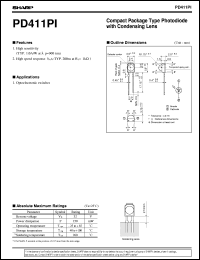PD411PI datasheet: Compact package type photodiode with condensing lens PD411PI