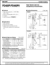 PD480PI1 datasheet: High speed,narrow acceptance photodiode PD480PI1