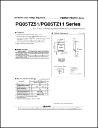 PQ09TZ51 datasheet: Low power-loss voltage regulator PQ09TZ51
