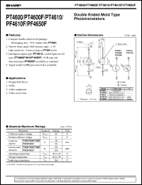 PT4600 datasheet: Duble ended mold type phototransistor PT4600