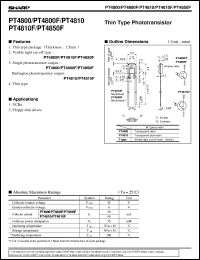 PT4800 datasheet: Thin type phototransistor PT4800