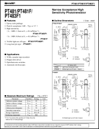 PT483F1 datasheet: Narrow acceptance high sensitivity phototransistor PT483F1