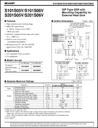 S201S06V datasheet: SSR with mouting capability for external heat sink S201S06V