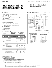 S101S15V datasheet: SSR with built-in snubber circuit S101S15V