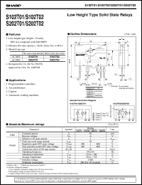 S102T01 datasheet: Low height type solid state relay S102T01