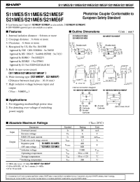 S21ME5F datasheet: Phototriac coupler conformable to european safety standart S21ME5F