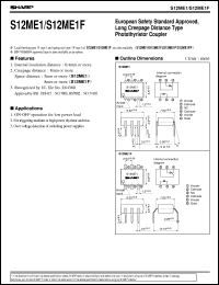 S12ME1 datasheet: European safety standard approved,long creepage distance type phototriac coupler S12ME1