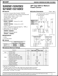 S216SE1 datasheet: SSR for medium power control S216SE1