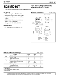 S21MD10T datasheet: High speed,high sensitivity type phototriac coupler S21MD10T