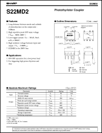 S22MD2 datasheet: Photothyristor coupler S22MD2