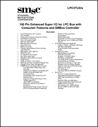 LPC47U337 datasheet: 100 pin enhanced super I/O for LPC Bus LPC47U337
