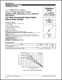 1M4763A datasheet: 1 watt hermetically sealed glass silicon zener diode 1M4763A