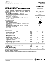 MBR5025L datasheet: Power rectifier MBR5025L