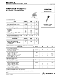 2N7000 datasheet: TMOS FET transistor 2N7000